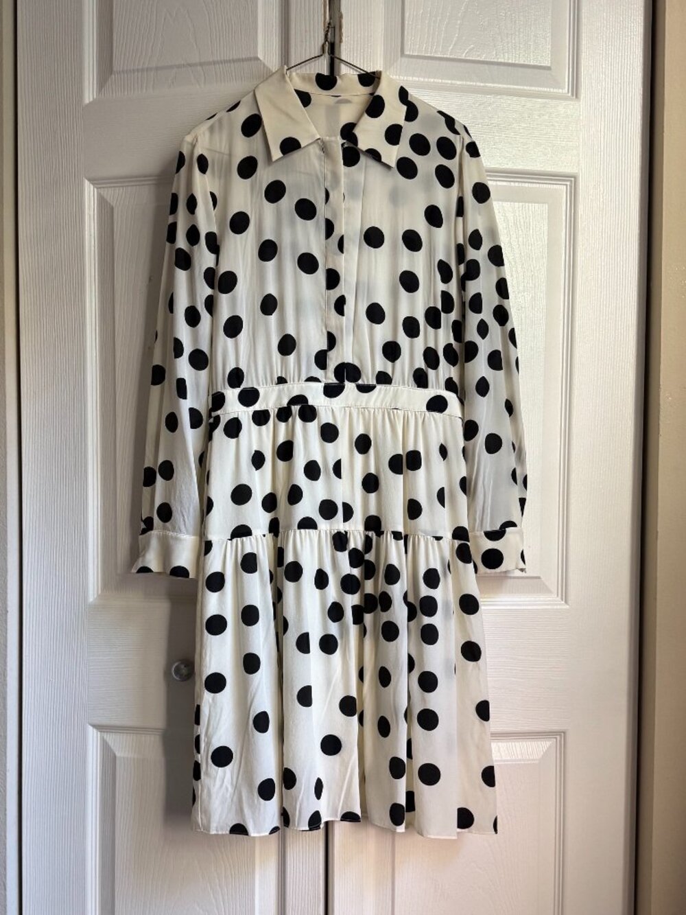 Polka dots tiered dress